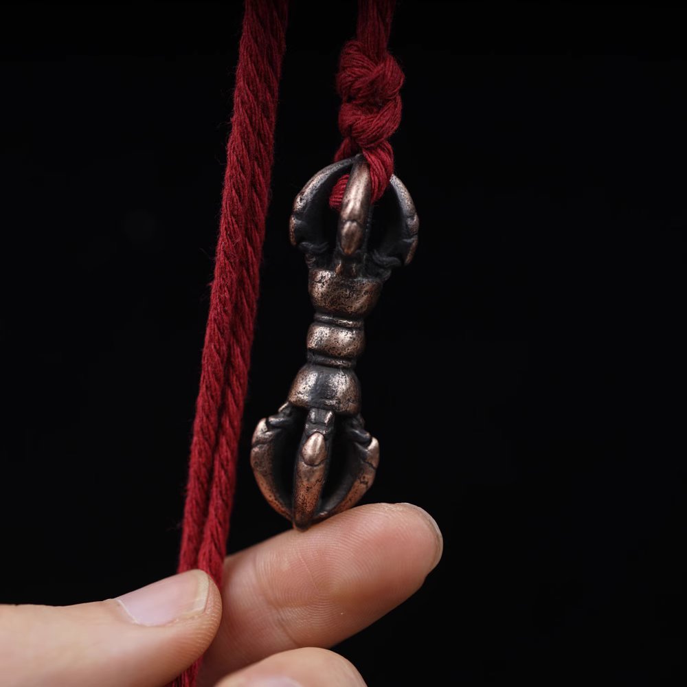 Vintage Tibetan Copper Vajra Pendant