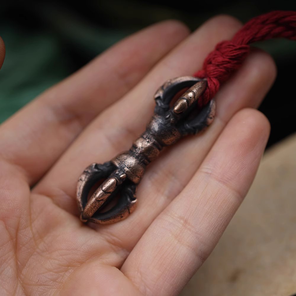 Vintage Tibetan Copper Vajra Pendant