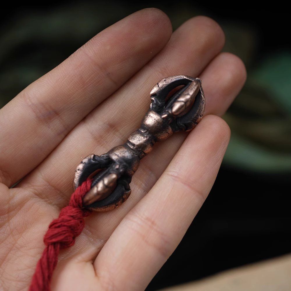 Vintage Tibetan Copper Vajra Pendant