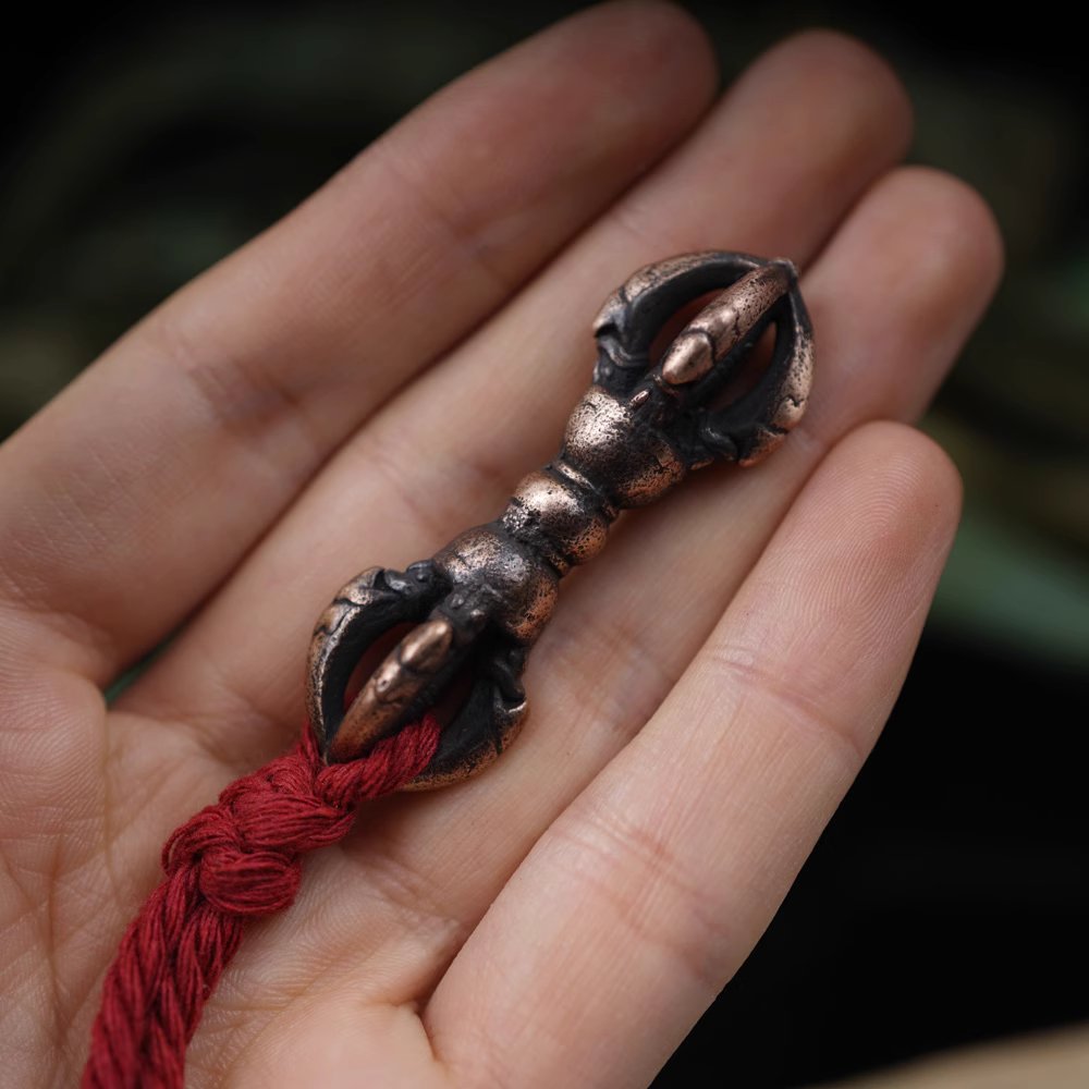 Vintage Tibetan Copper Vajra Pendant