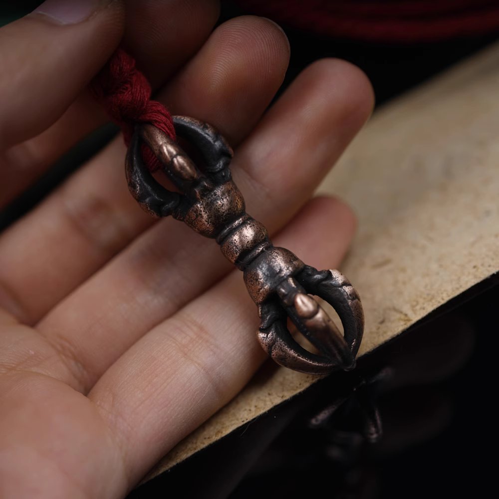 Vintage Tibetan Copper Vajra Pendant