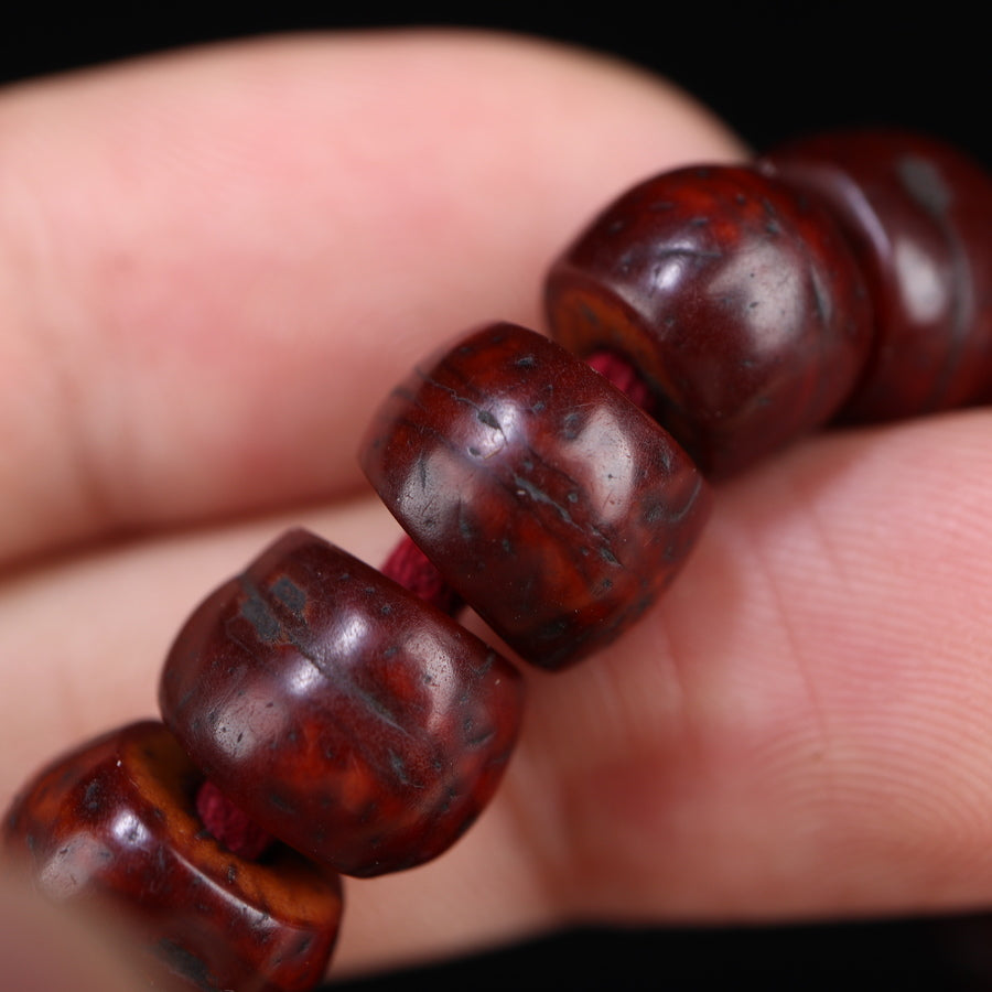 Old Tibetan Dark Red Bodhi Seed Mala
