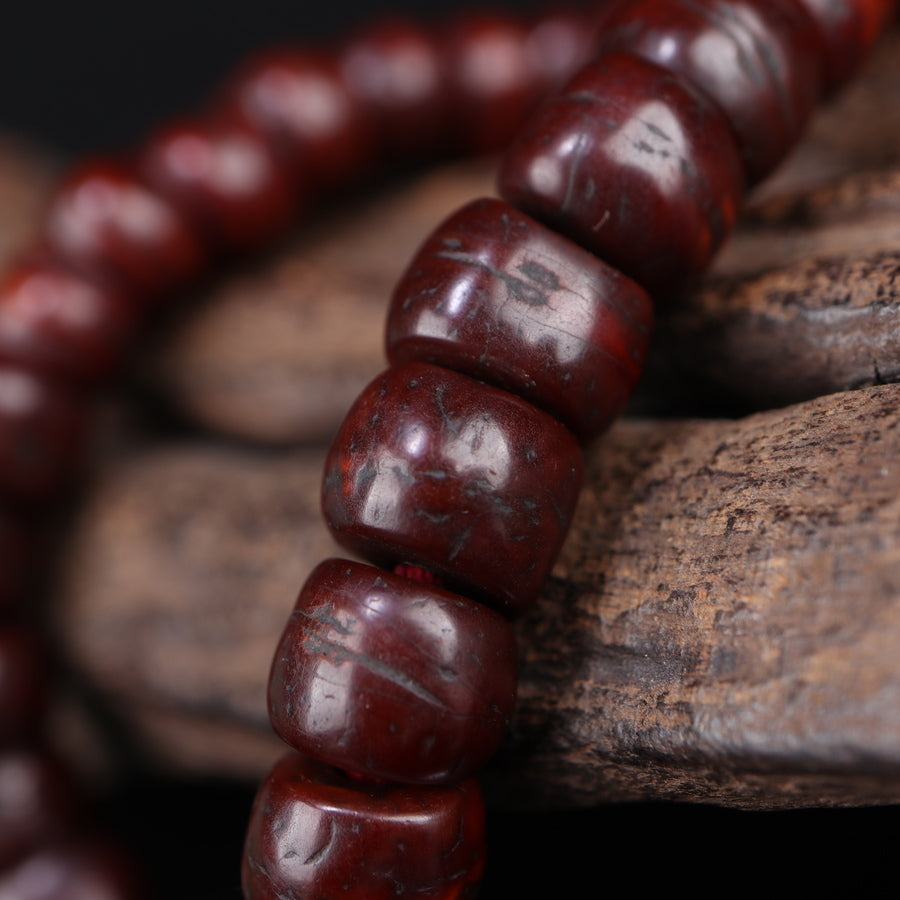 Old Tibetan Dark Red Bodhi Seed Mala