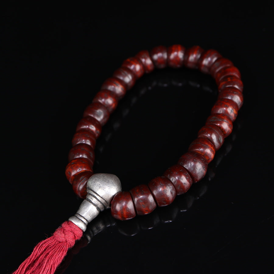 Antique Tibetan Dark Red Bodhi Seed Mala