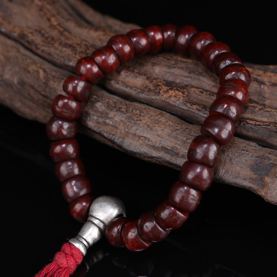 Old Tibetan Dark Red Bodhi Seed Mala