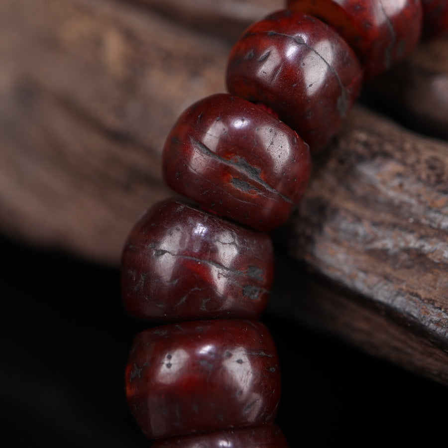 Old Tibetan Dark Red Bodhi Seed Mala