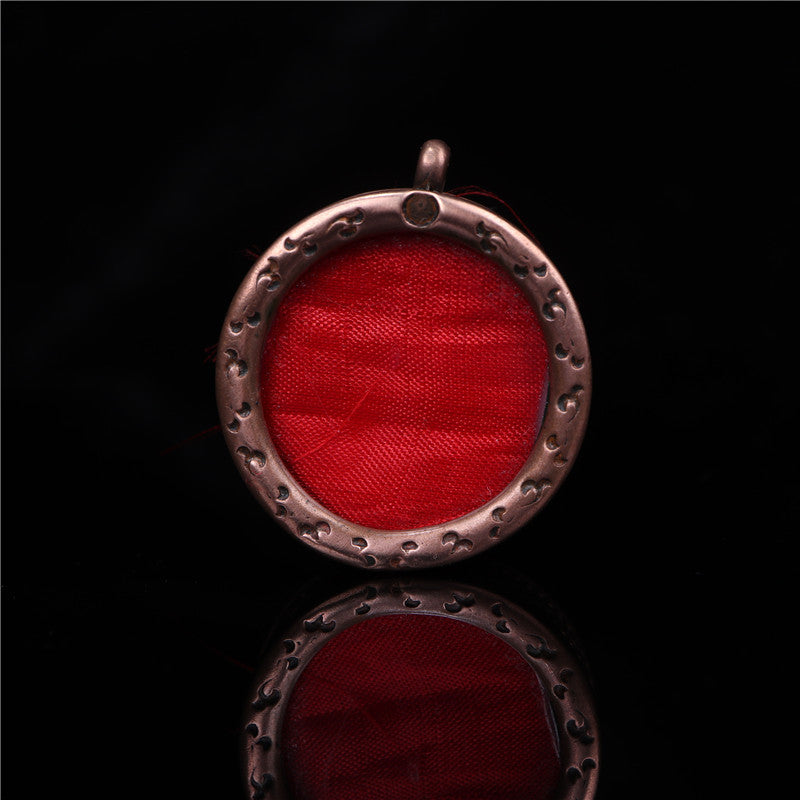 Vintage Tibetan Dharma Wheel Prayer Pendant Gau