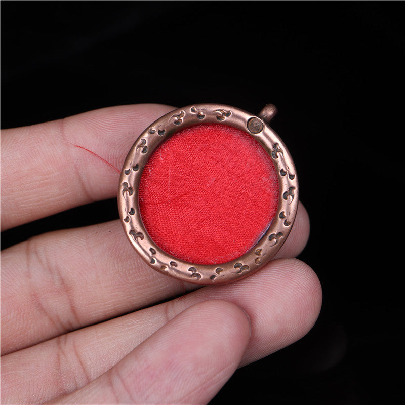 Vintage Tibetan Dharma Wheel Prayer Pendant Gau