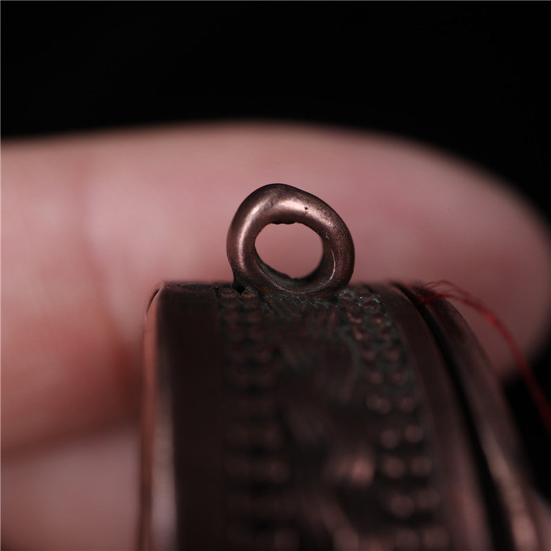 Vintage Tibetan Dharma Wheel Prayer Pendant Gau