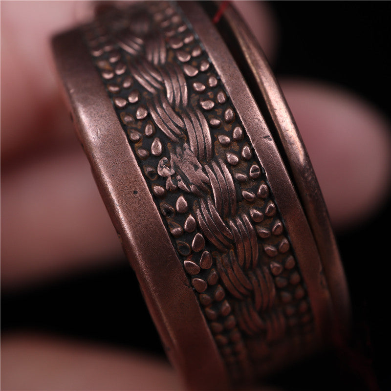 Vintage Tibetan Dharma Wheel Prayer Pendant Gau