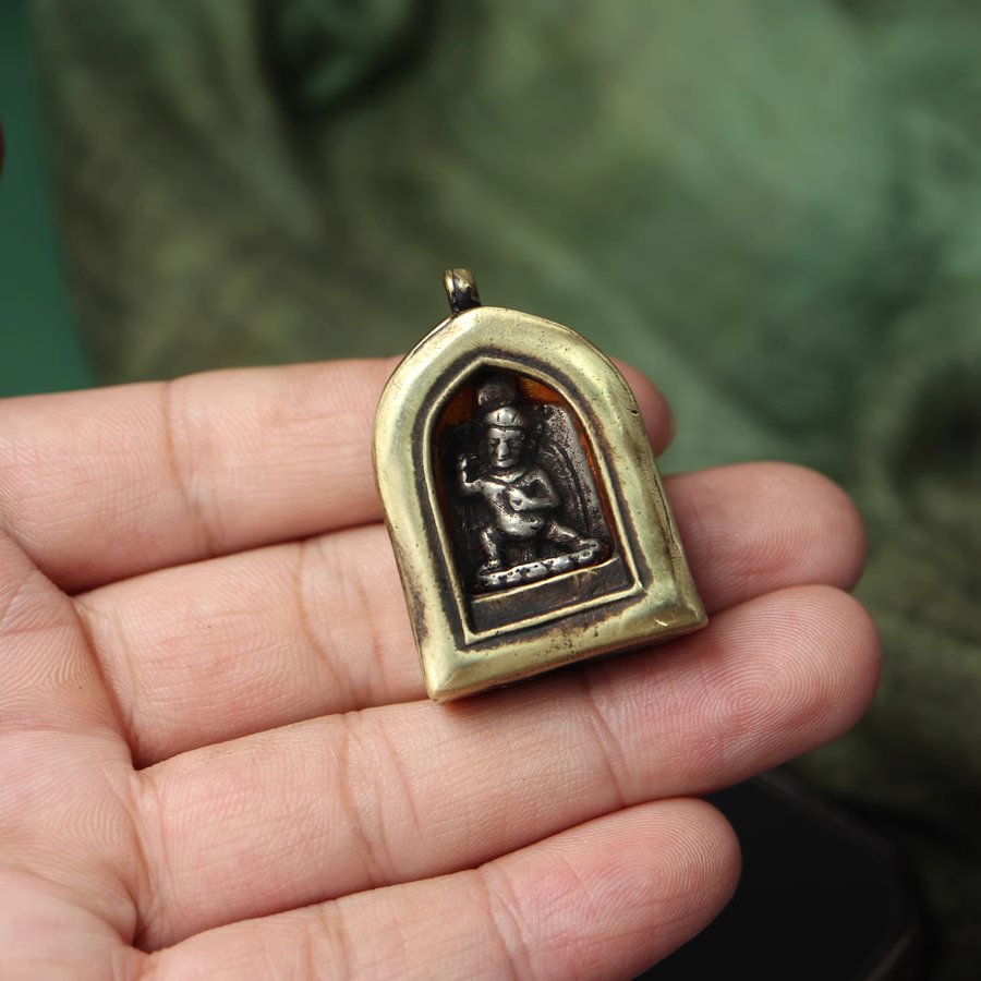 Old Tibetan Copper Gau Pendant