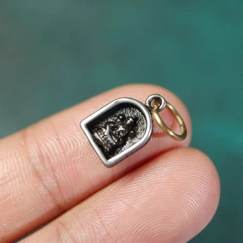 Vintage Tibetan Iron Green Tara Charm