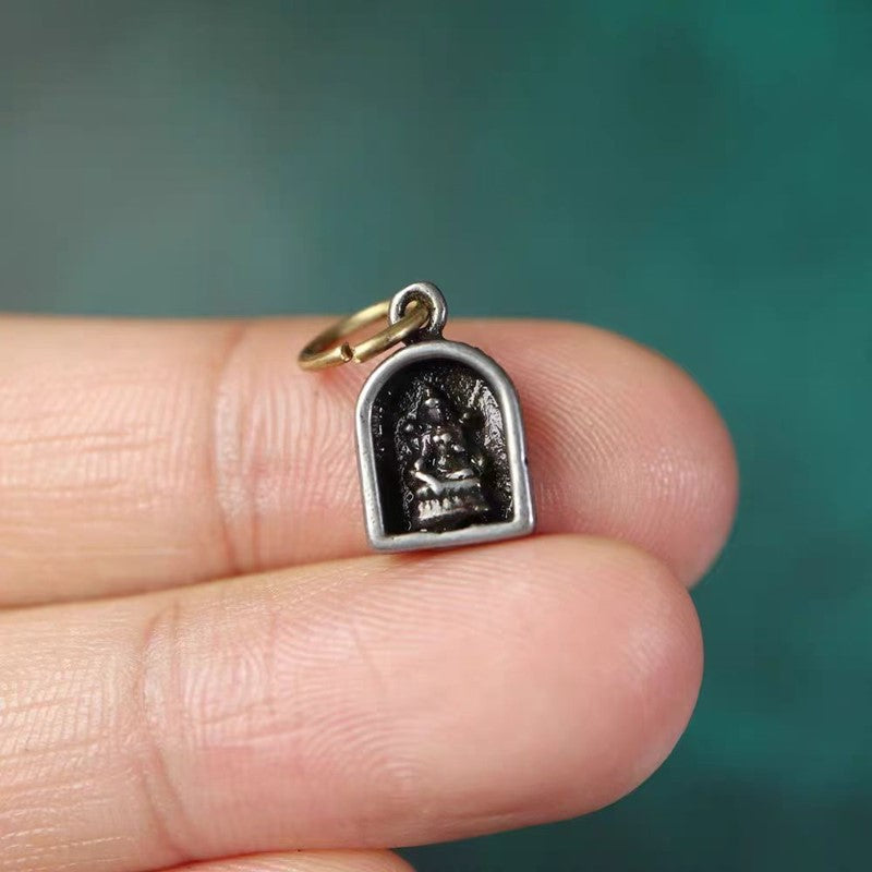 Old Tibetan Meteoric Iron Green Tara Charm