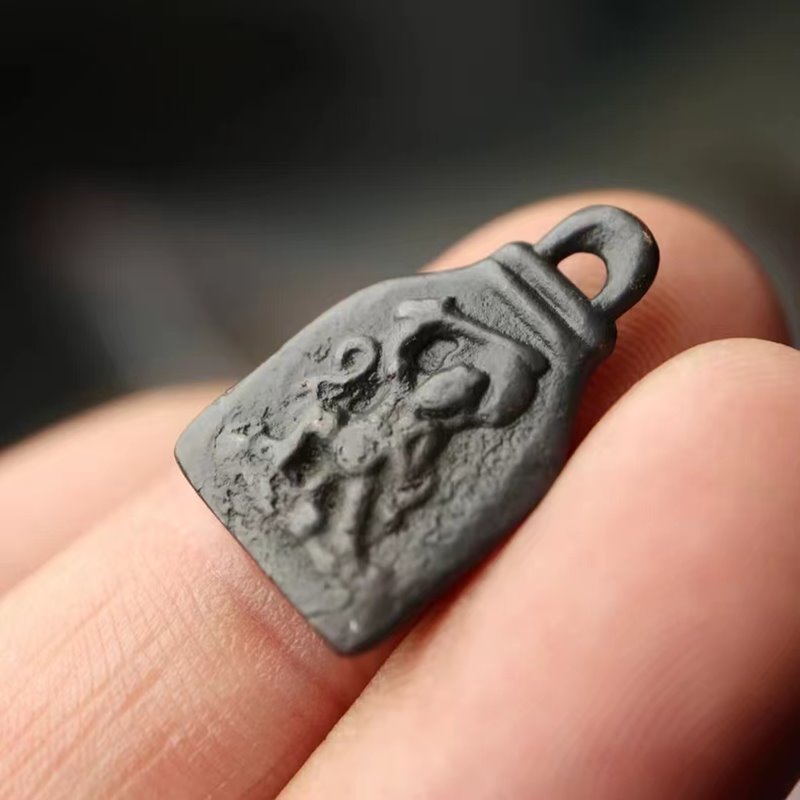 Old Tibetan Iron Manjushri Charm-Mantrapiece