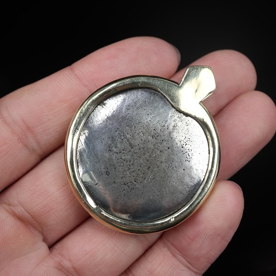 Vintage Tibetan Iron Mantra Pendant Necklace