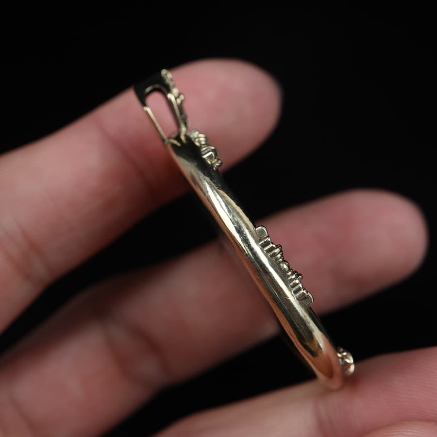 Vintage Tibetan Iron Mantra Pendant Necklace