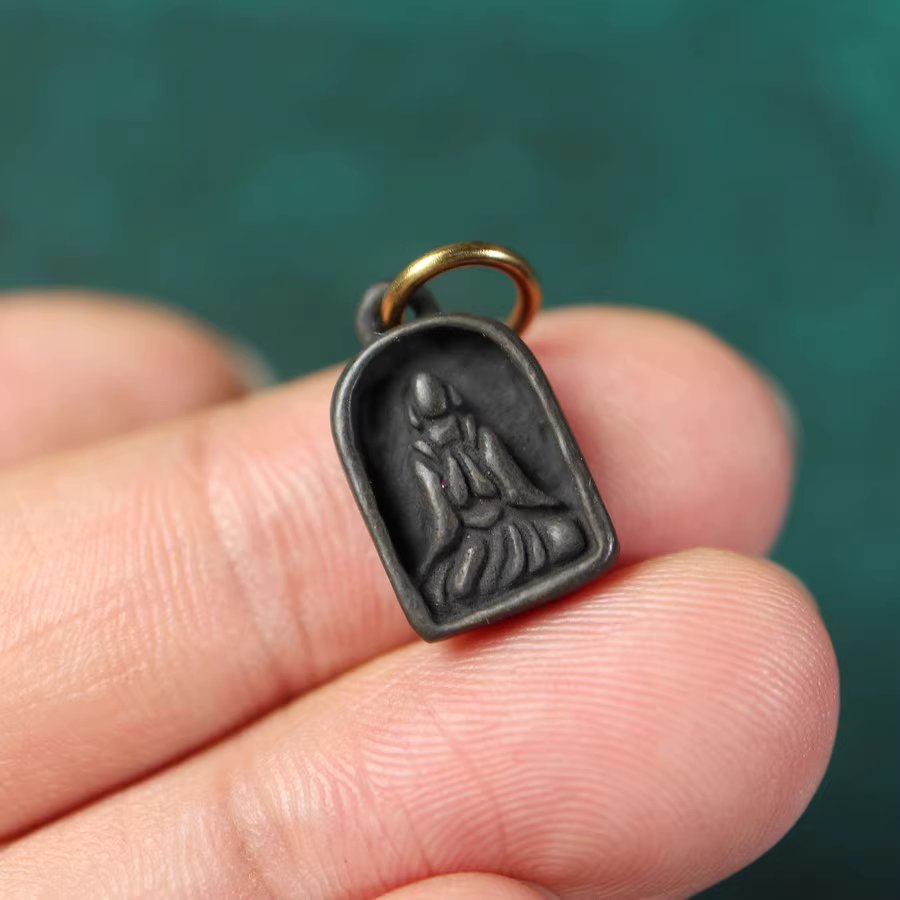 Vintage Tibetan Iron Meditation Charm