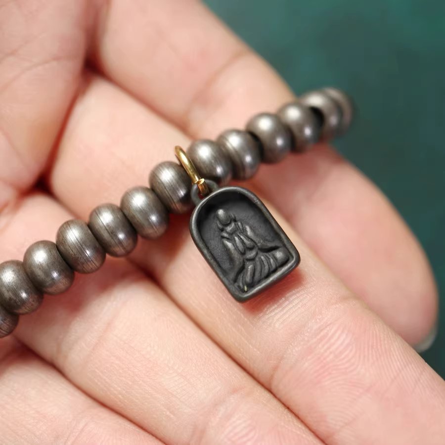 Vintage Tibetan Iron Meditation Charm