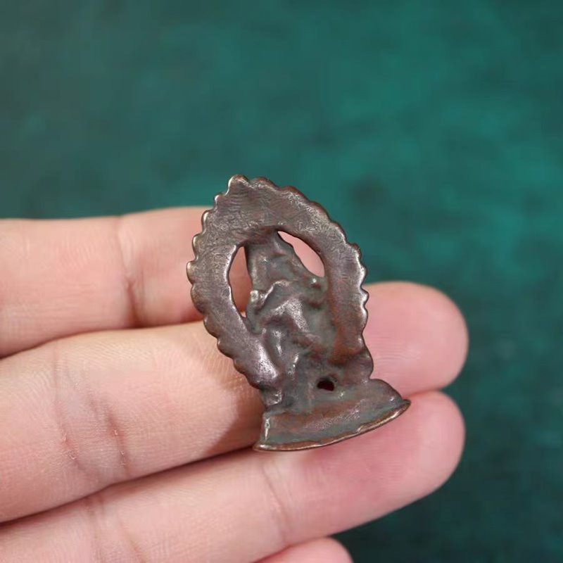 Vintage Tibetan Meteoric Iron Caishen Figurine