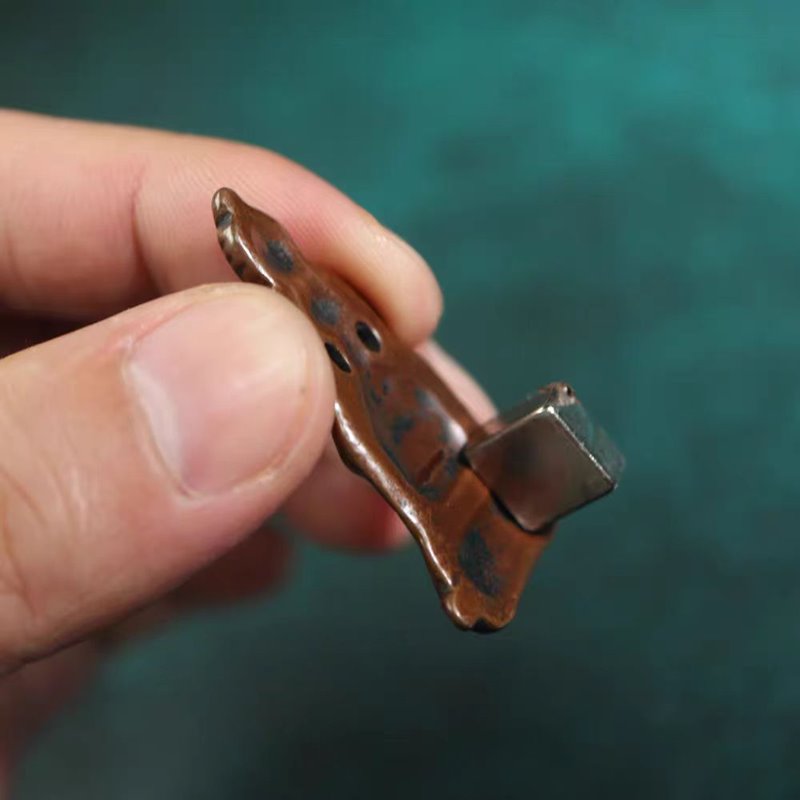 Vintage Tibetan Meteoric Iron Eath-Touching Buddha Amulet