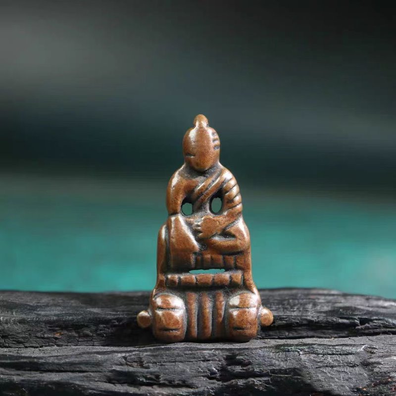 Vintage Tibetan Meteoric Iron Eath-Touching Buddha Amulet