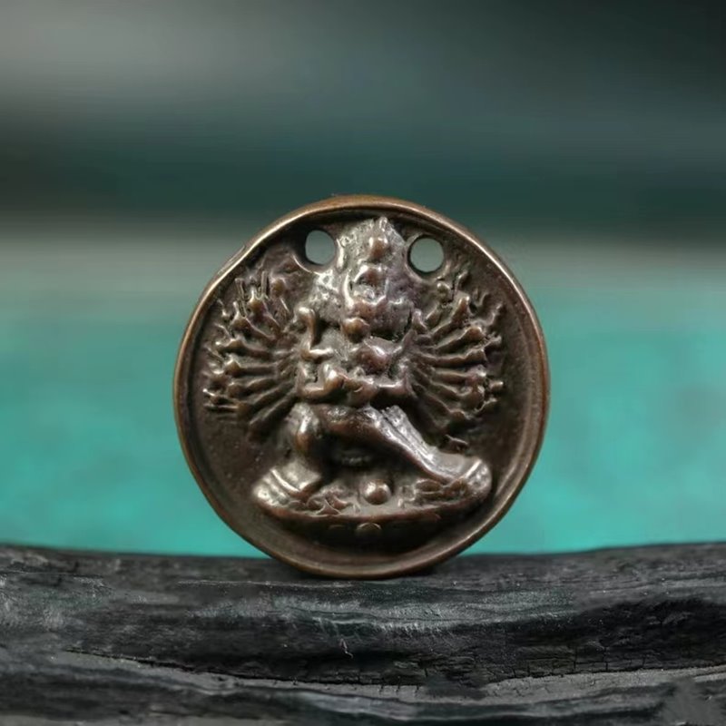 Vintage Tibetan Meteoric Iron Skyfall Yamataka Pendant