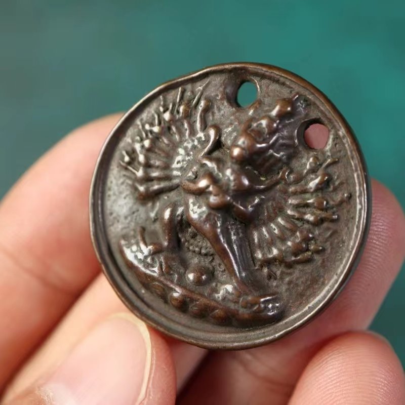 Vintage Tibetan Meteoric Iron Skyfall Yamataka Pendant