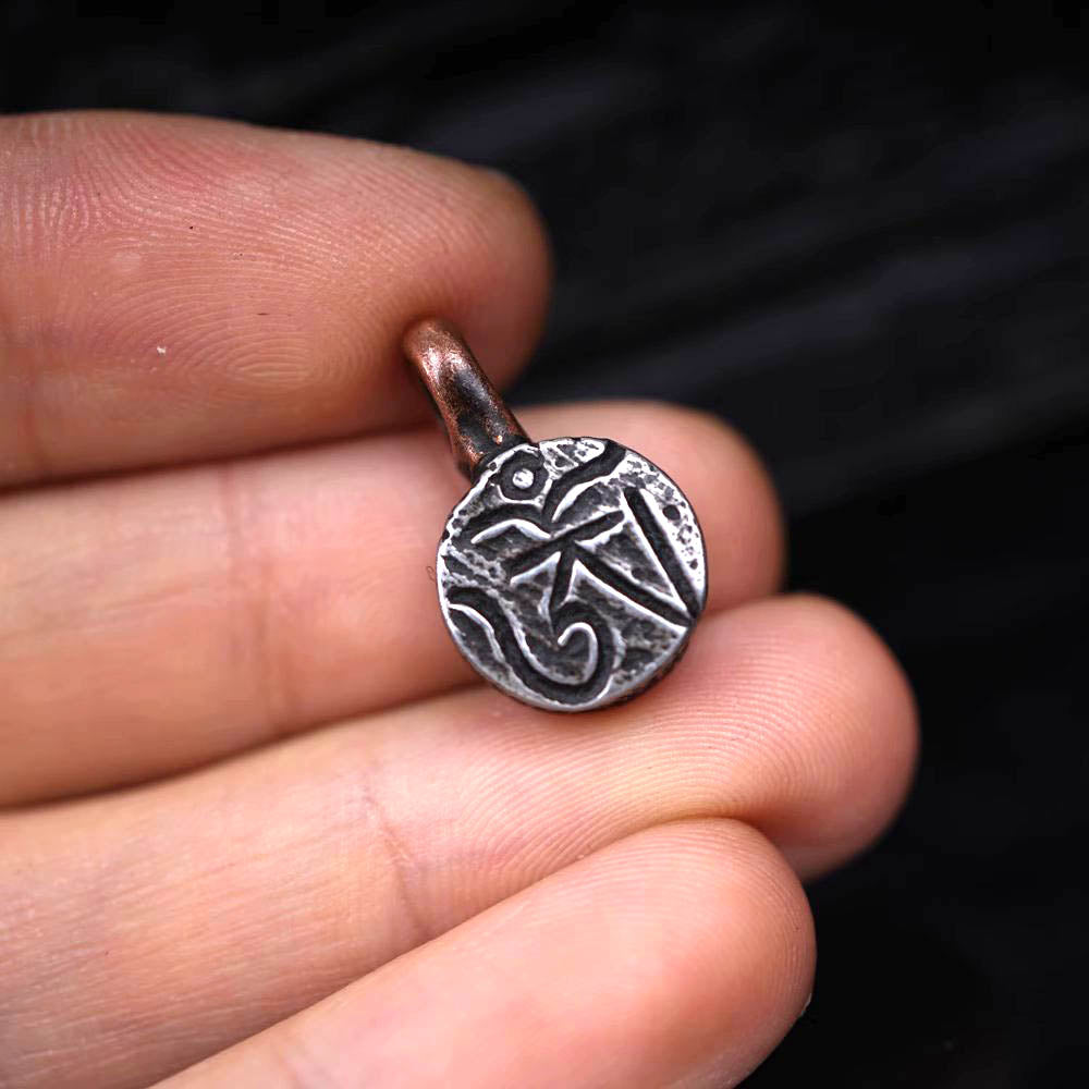 Old Tibetan Meteoric Iron Om Pendant