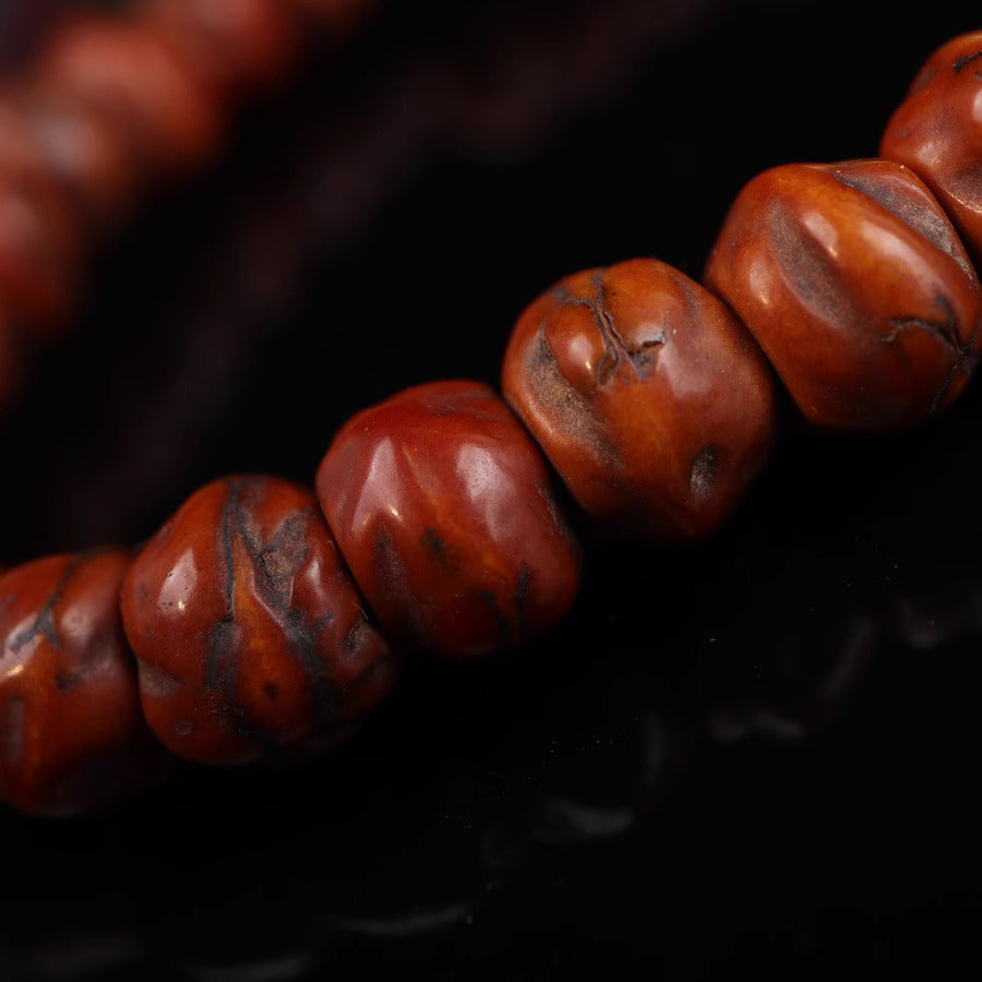 Old Tibetan Red Bodhi Tree Seeds Wrist Mala