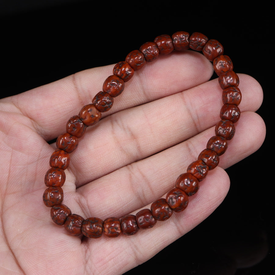 Old Tibetan Red Bodhi Tree Seeds Wrist Mala