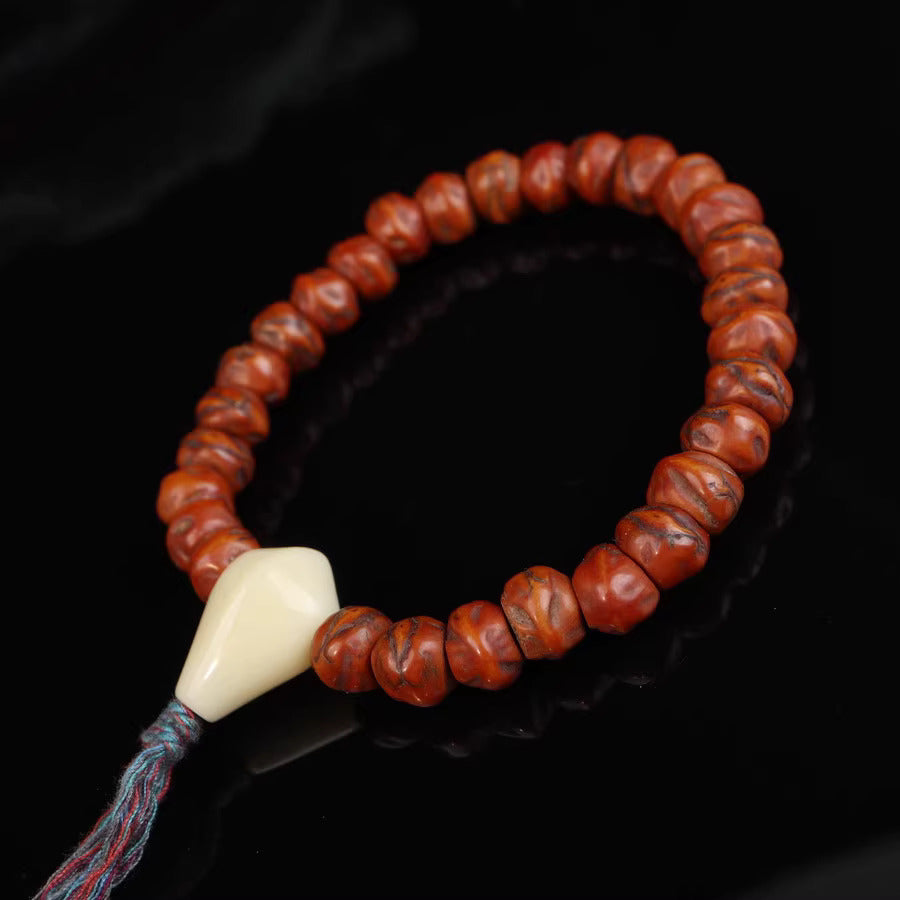 Old Tibetan Red Bodhi Tree Seeds Wrist Mala