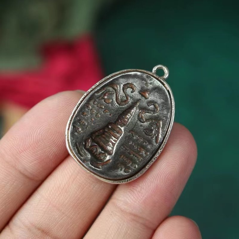 Vintage Tibetan Stupa Relic Pendant