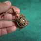 Old Tibetan Yak Bone Etched Double Vajra Talisman