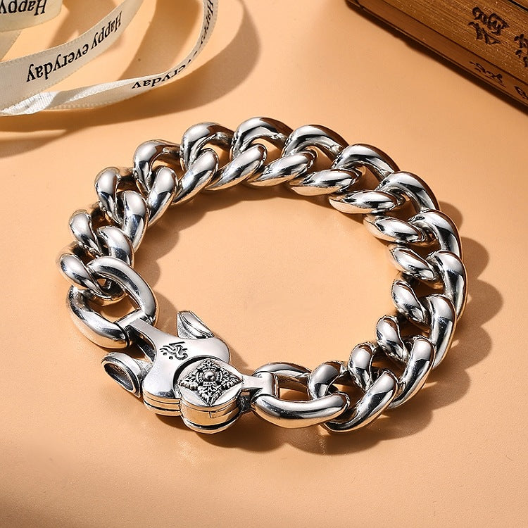 Om Mani Padme Hum Bracelet Sterling Silver