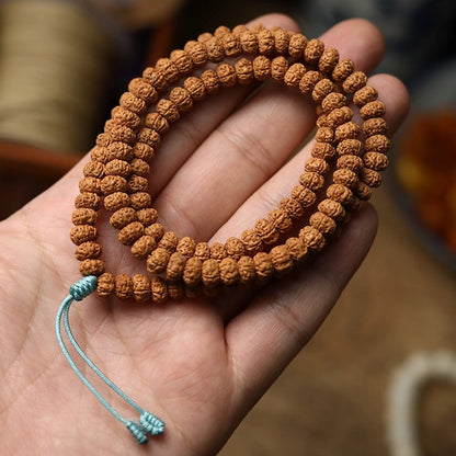 Oval Ribbed Rudraksha Mala 108 Beads