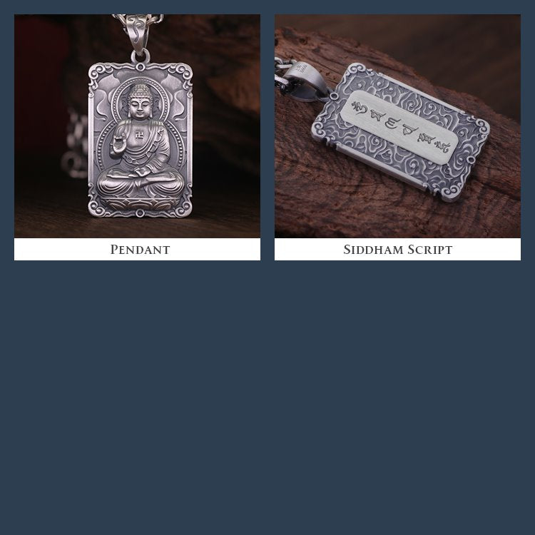 Framed Silver Buddha Pendant