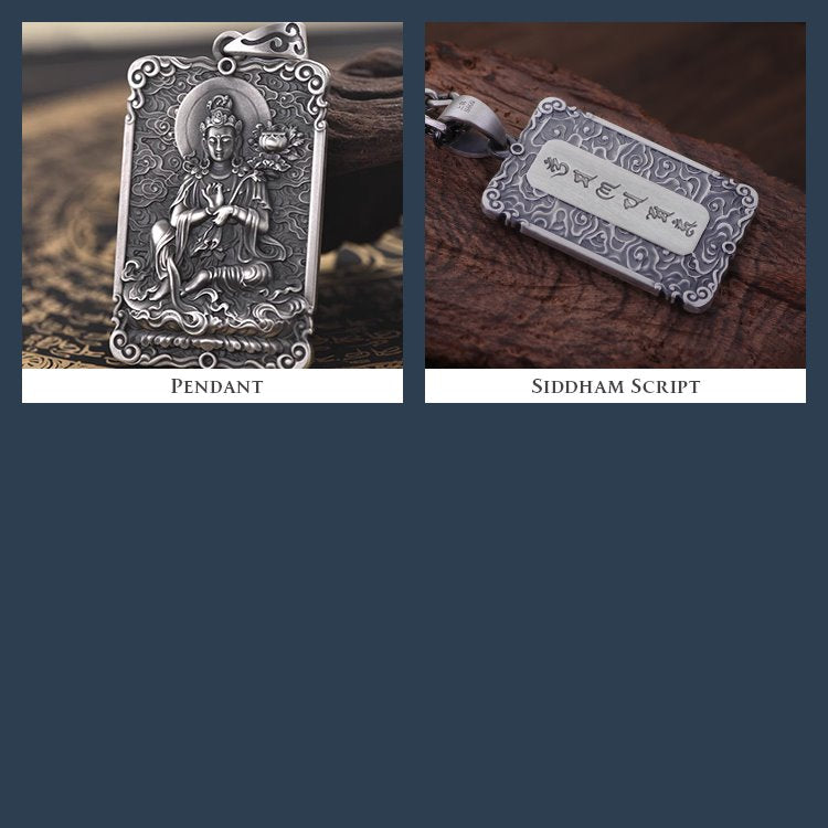 Framed Gesture of Debate Buddha Pendant Necklace