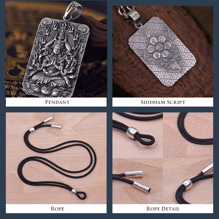 Framed Thousand Hands Guan Yin Pendant