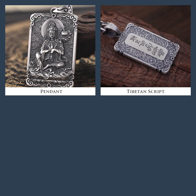 Framed Gesture of Debate Buddha Pendant Necklace