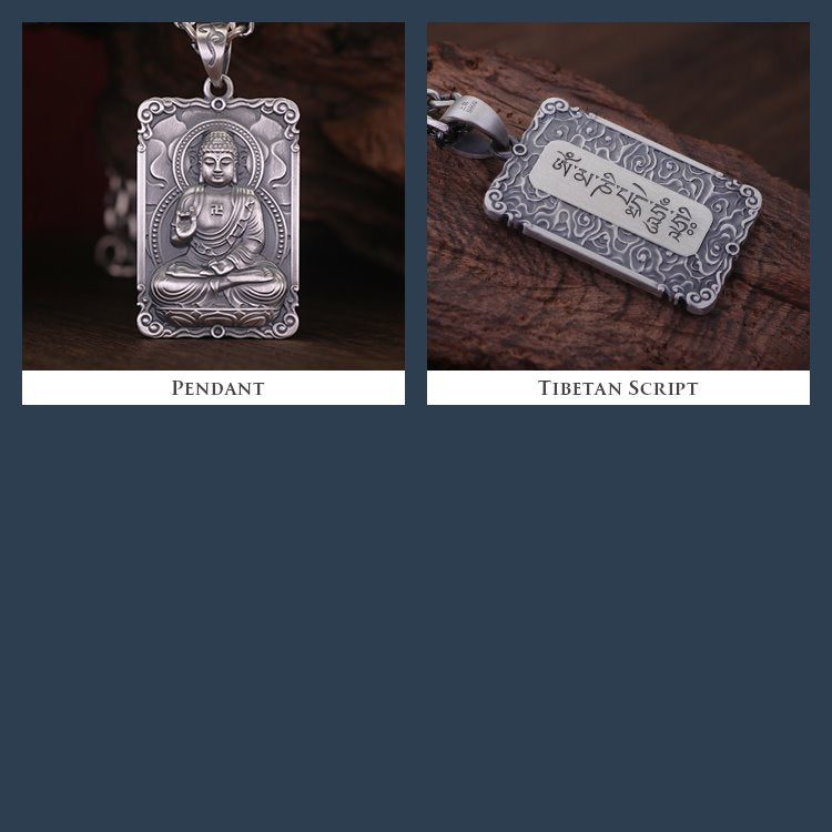 Framed Silver Buddha Pendant