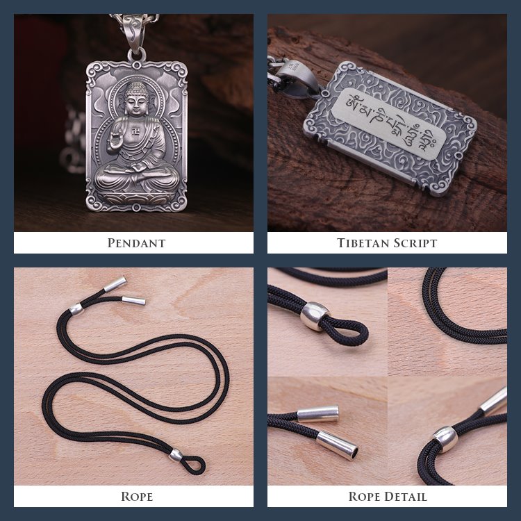 Framed Silver Buddha Pendant