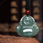 Pale Green Jade Lady Laughing Buddha Pendant