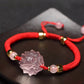 Pink Crystal Inari Fox String Wristband