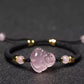 Pink Crystal Laughing Buddha String Bracelet