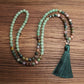 Prehnite 108 Bead Mala Necklace