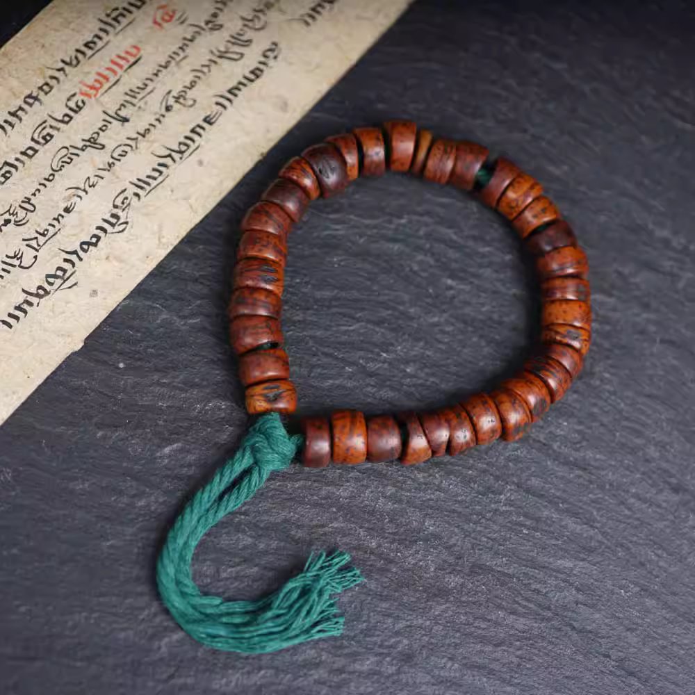 Rare Antique Tibetan Bodhiseed Wrist Mala-Mantrapiece