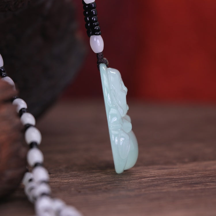 Real Jade Laughing Buddha Pendant