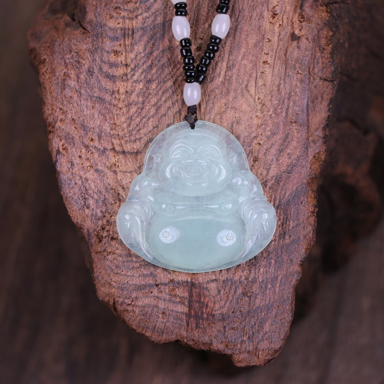 Real Jade Laughing Buddha Pendant