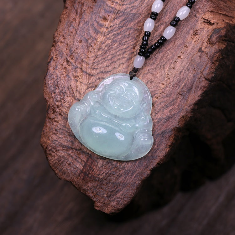 Real Jade Laughing Buddha Pendant