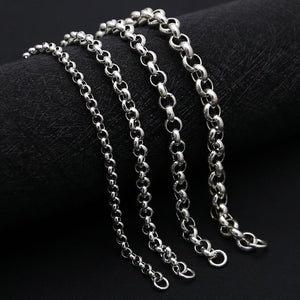 Rolo Chain Necklace Hook and Eye Clasp 4mm